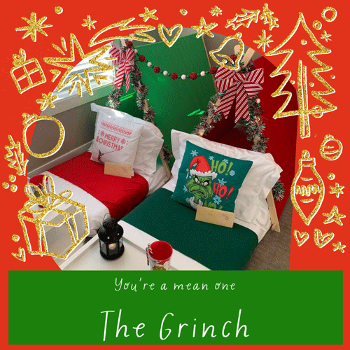 Christmas themed sleepover fort party setup