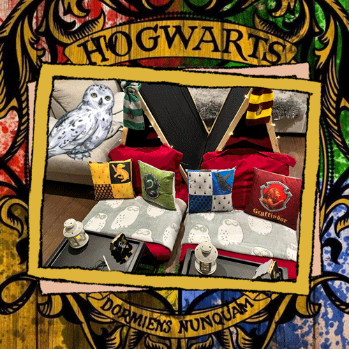 Harry Potter themed sleepover fort party setup
